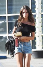 EMILY RATAJKOWSKI in Denim Shorts Out for Lunch in Los Angeles 10/20/2016