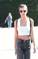 EMILY RATAJKOWSKI in Ripped Jeans Out in Los Angeles 10/12/2016