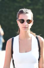 EMILY RATAJKOWSKI in Ripped Jeans Out in Los Angeles 10/12/2016