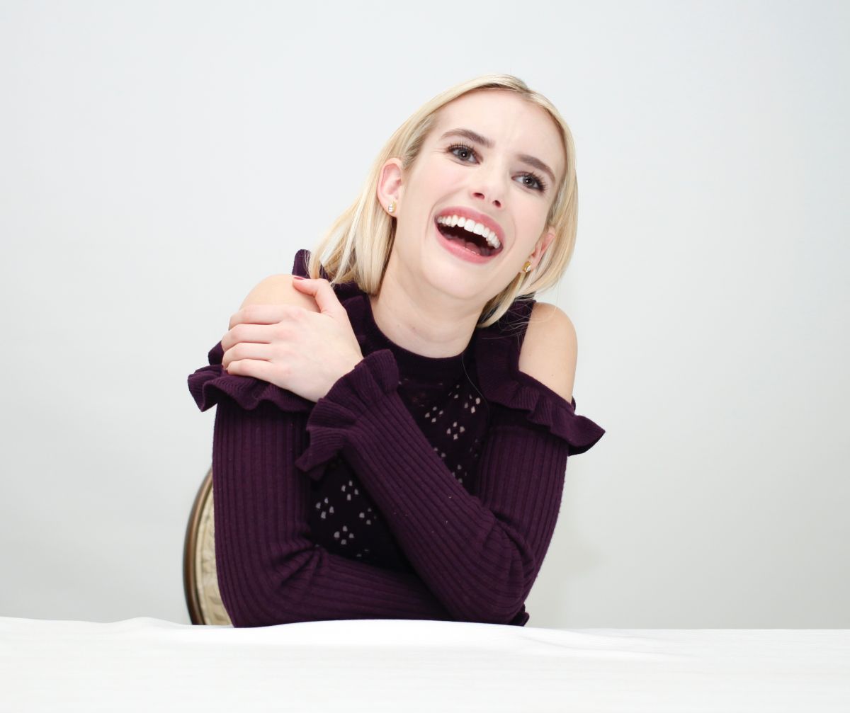 EMMA ROBERTS at ‘Scream Queens’ Press Conference in Los Angeles 10/07