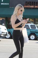 EMMA ROBERTS in Tights Out in West Hollywood 10/17/2016