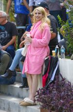 EMMA ROBERTS on the Set of 
