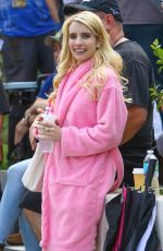 EMMA ROBERTS on the Set of 