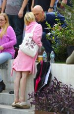 EMMA ROBERTS on the Set of 