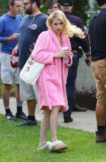 EMMA ROBERTS on the Set of 