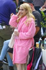EMMA ROBERTS on the Set of 