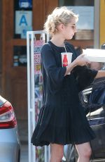 EMMA ROBERTS Picks up Some Lunch Out in Los Angeles 10/04/2016