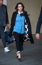 FELICITY JONES Arrives at BBC Radio 1 Studios in London 10/12/2016
