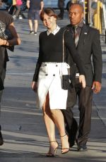 FELICITY JONES Arrives at Jimmy Kimmel Live in Hollywood 10/25/2016