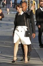 FELICITY JONES Arrives at Jimmy Kimmel Live in Hollywood 10/25/2016