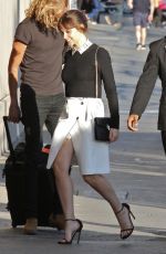 FELICITY JONES Arrives at Jimmy Kimmel Live in Hollywood 10/25/2016