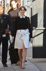 FELICITY JONES Arrives at Jimmy Kimmel Live in Hollywood 10/25/2016