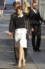 FELICITY JONES Arrives at Jimmy Kimmel Live in Hollywood 10/25/2016