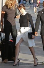 FELICITY JONES Arrives at Jimmy Kimmel Live in Hollywood 10/25/2016