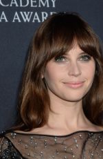 FELICITY JONES at 2016 AMD British Academy Britannia Awards in Beverly Hills 10/28/2016