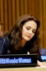 GAL GADOT and LYNDA CARTER at Wonder Woman United Nations Ambassador Ceremony at UN in New York 10/21/2016