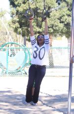 GARCELLE BEAUVAIS at a Playground in Los Angeles 10/06/2016
