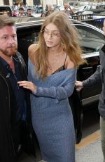 GIGI HADID Arrives at Her Hotel in Paris 10/02/2016