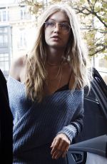 GIGI HADID Arrives at Her Hotel in Paris 10/02/2016