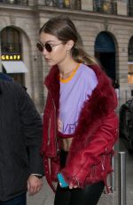 GIGI HADID Leaves Her Hotel in Paris 09/30/2016