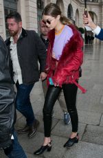 GIGI HADID Leaves Her Hotel in Paris 09/30/2016