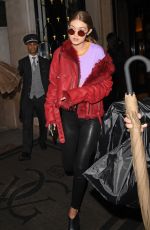 GIGI HADID Leaves Her Hotel in Paris 09/30/2016