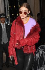 GIGI HADID Leaves Her Hotel in Paris 09/30/2016