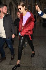 GIGI HADID Leaves Her Hotel in Paris 09/30/2016