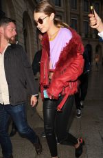GIGI HADID Leaves Her Hotel in Paris 09/30/2016