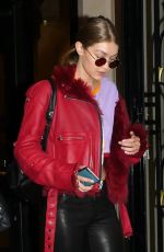 GIGI HADID Leaves Her Hotel in Paris 09/30/2016