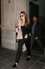 GIGI HADID Leaves Her Hotel in Paris 10/04/2016