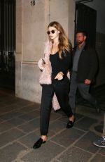 GIGI HADID Leaves Her Hotel in Paris 10/04/2016