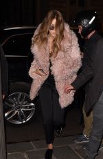 GIGI HADID Leaves Her Hotel in Paris 10/04/2016