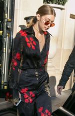 GIGI HADID Out and About in Paris 10/01/2016