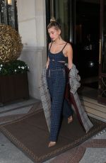 HAILEY BALDWIN Leaves Her Hotel in Paris 10/02/2016