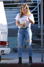 HILARY DUFF at a Starbucks in Studio City 10/17/2016
