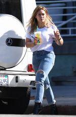 HILARY DUFF at a Starbucks in Studio City 10/17/2016