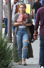 HILARY DUFF in Ripped Jeans Leaves Four Seasons Hotel in Beverly Hills 10/15/2016