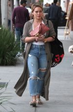 HILARY DUFF in Ripped Jeans Leaves Four Seasons Hotel in Beverly Hills 10/15/2016