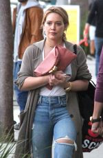 HILARY DUFF in Ripped Jeans Leaves Four Seasons Hotel in Beverly Hills 10/15/2016