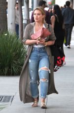 HILARY DUFF in Ripped Jeans Leaves Four Seasons Hotel in Beverly Hills 10/15/2016