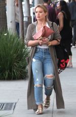 HILARY DUFF in Ripped Jeans Leaves Four Seasons Hotel in Beverly Hills 10/15/2016