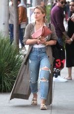 HILARY DUFF in Ripped Jeans Leaves Four Seasons Hotel in Beverly Hills 10/15/2016