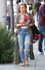 HILARY DUFF in Ripped Jeans Leaves Four Seasons Hotel in Beverly Hills 10/15/2016