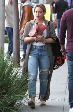 HILARY DUFF in Ripped Jeans Leaves Four Seasons Hotel in Beverly Hills 10/15/2016