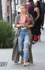 HILARY DUFF in Ripped Jeans Leaves Four Seasons Hotel in Beverly Hills 10/15/2016