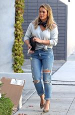 HILARY DUFF in Ripped Jeans Out in Los Angeles 10/18/2016