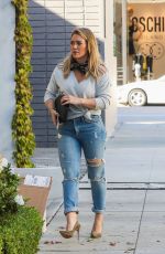 HILARY DUFF in Ripped Jeans Out in Los Angeles 10/18/2016