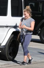 HILARY DUFF Leaves a Gym in Los Angeles 10/08/2016