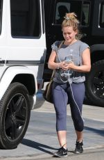 HILARY DUFF Leaves a Gym in Los Angeles 10/08/2016